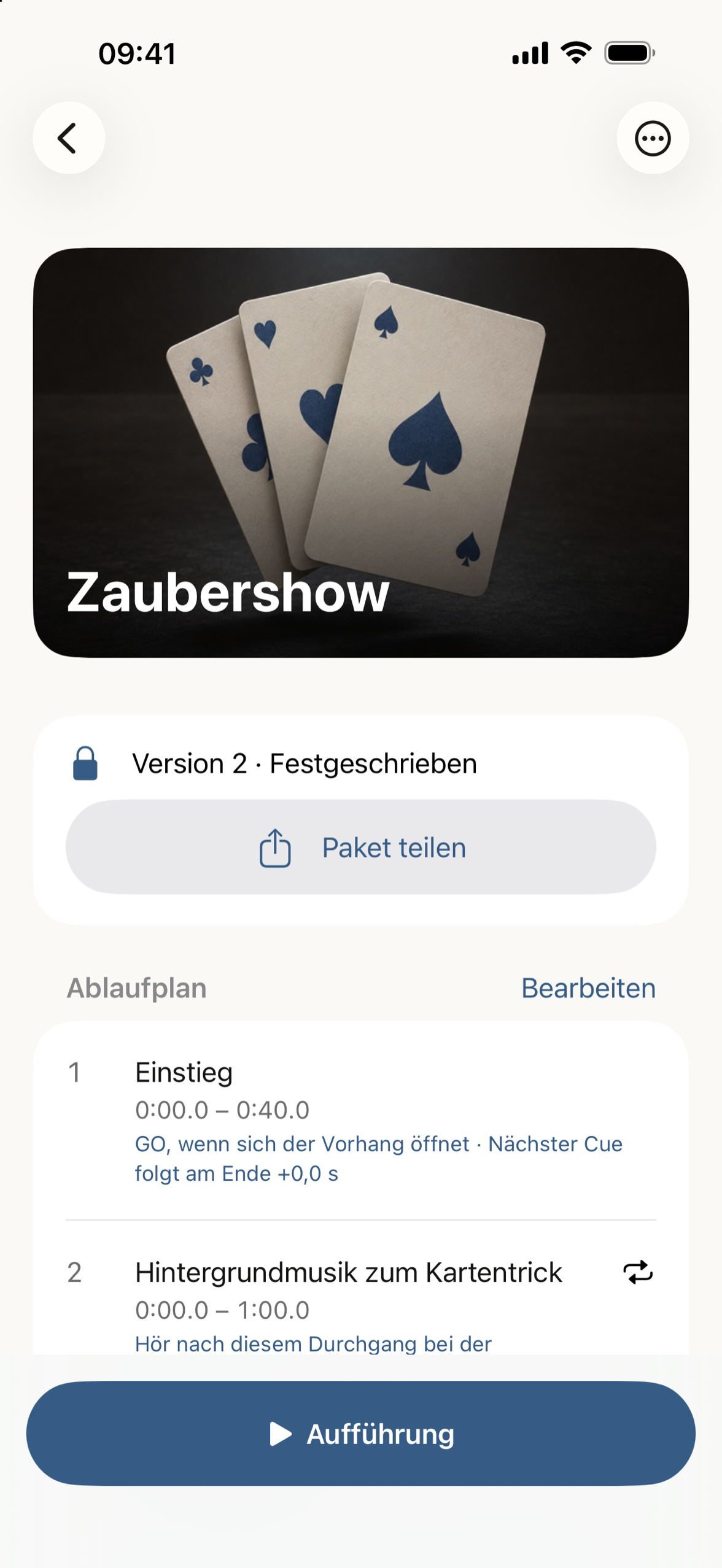 Die Ablaufreihenfolge mit Anmerkungen