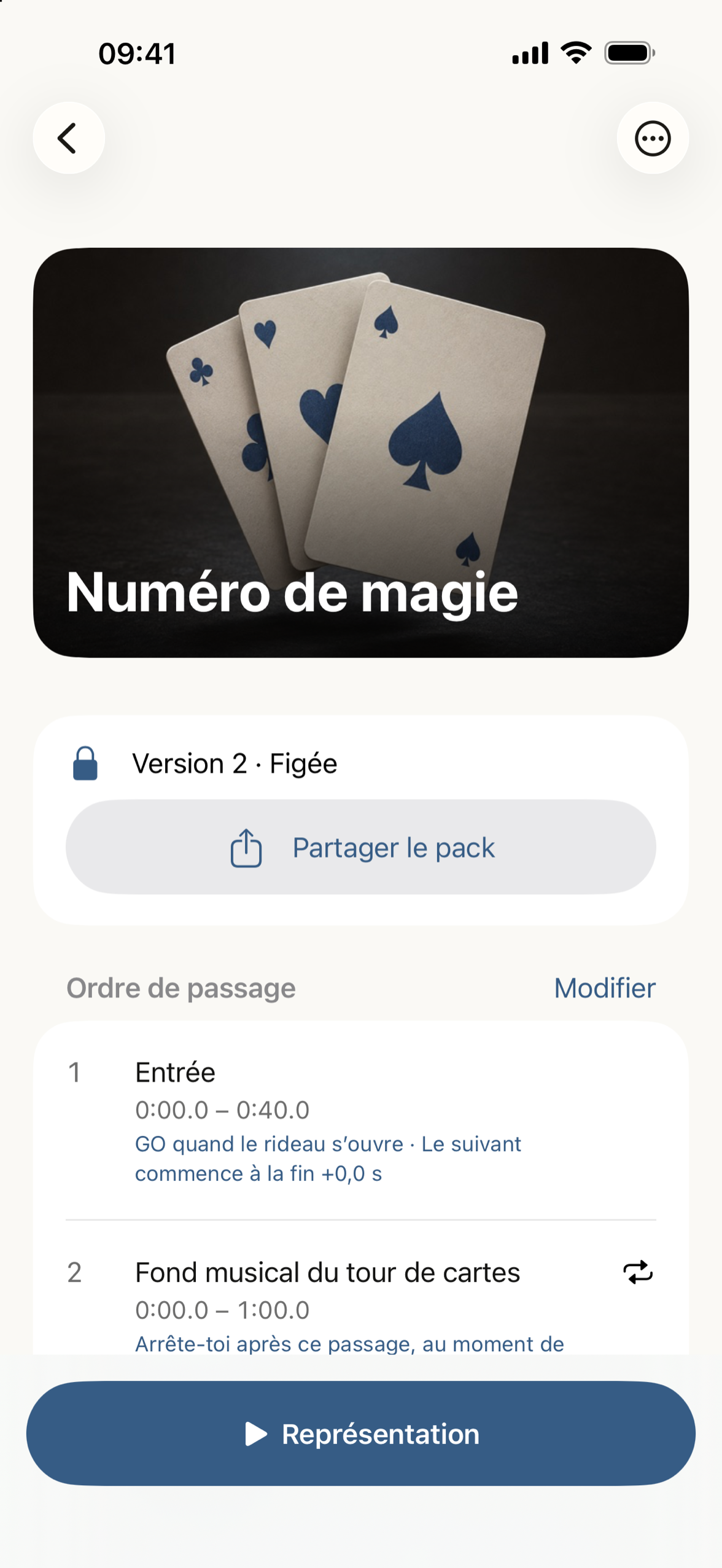 L'ordre de passage avec les notes