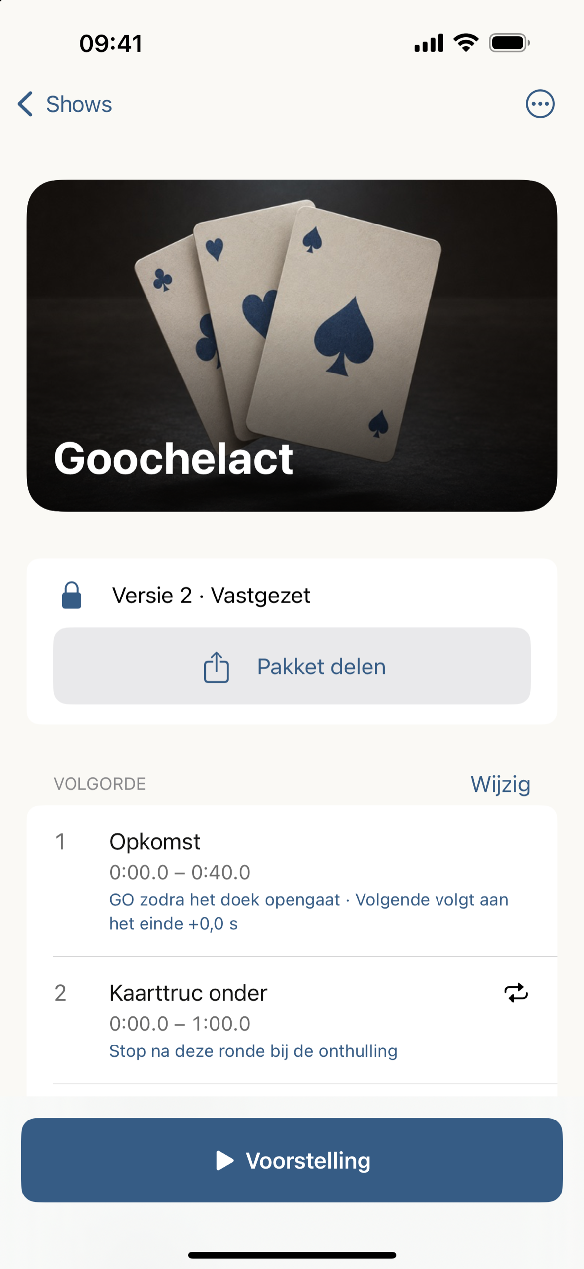 De speelvolgorde met notities