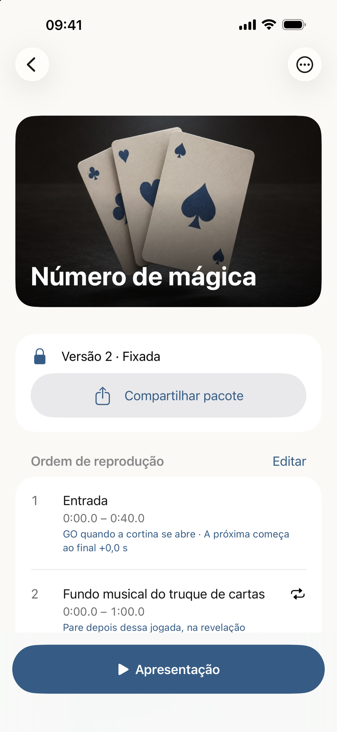 A ordem de execução com notas